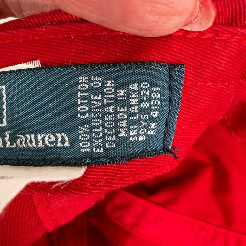 Vintage Polo Ralph Lauren Baseball Cap Red Navy Pony Logo Adjustable Cotton Hat
